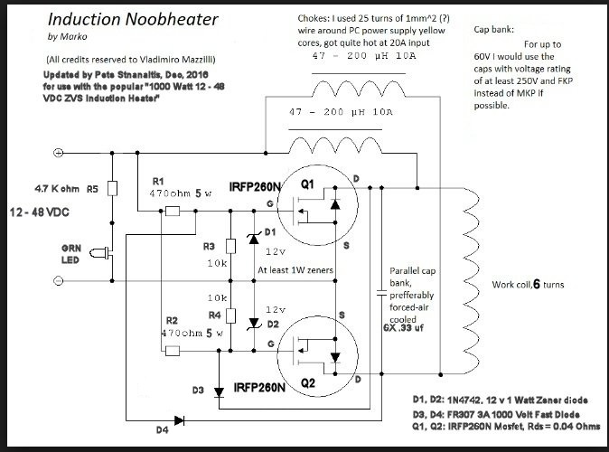 ZVS induction heater schematic