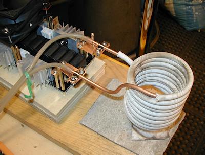 ZVS Induction heater coil mounting