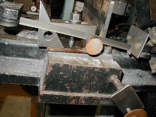 Short Stock Attachment for 4X6 Bandsaw in use