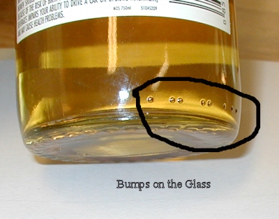 Bumps at bottom of wine bottle