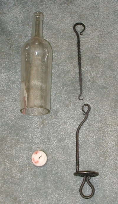 Wine Bottle Lamp with 2 piece Hanger
