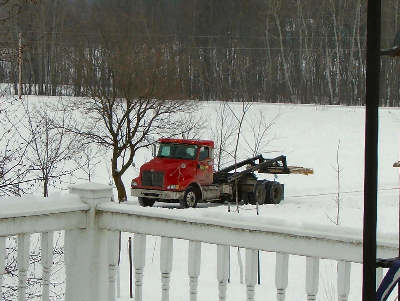 Truck with forklift