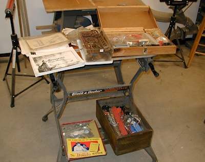 Boxes of Misc Gilbert Erector Set Parts