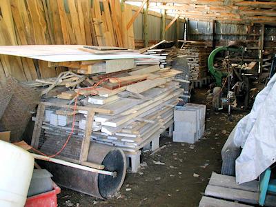 Stacks of luimber sawn many years ago