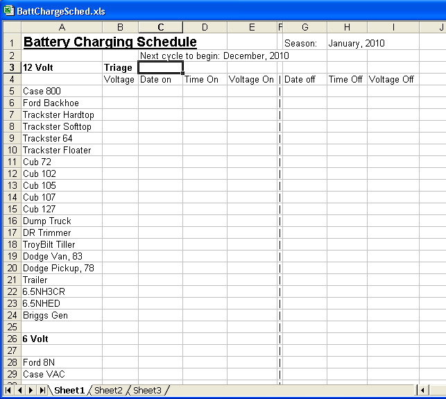 Battery Maintenance Log