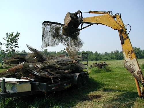 Loading A Flattened Cage on the Trailer