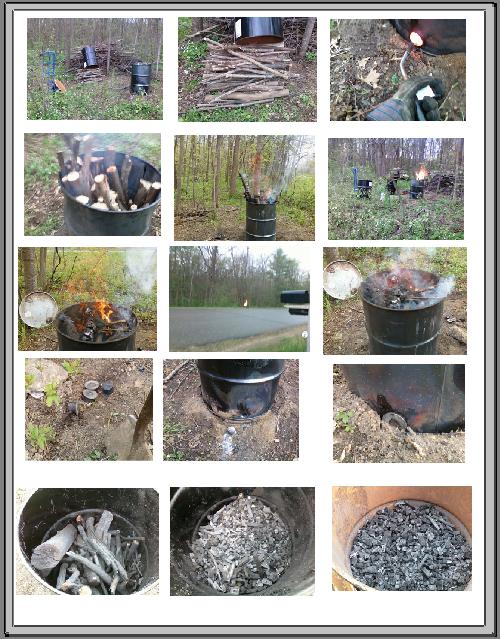 Charcoal Making Collage